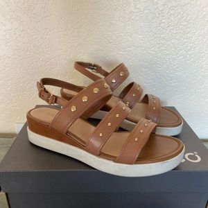 ECCO Touch Strap Plateau Wedge Sandals - EU38/ US7-7.5